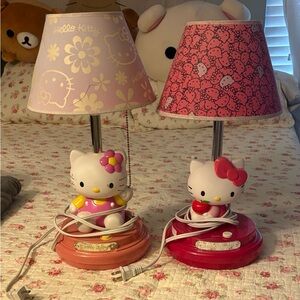 Hello Kitty Table Lamps with Pink Shades